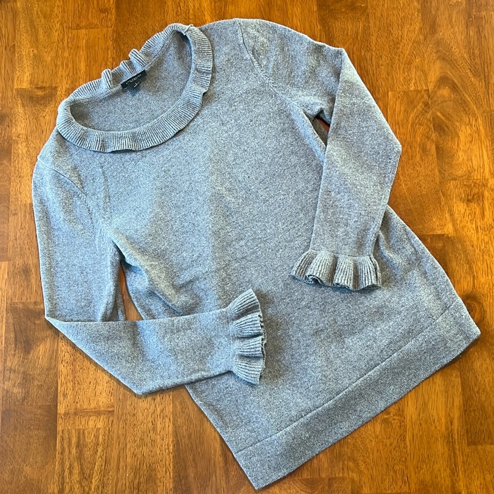 Ann Taylor Ruffled Collar Sweater Size S